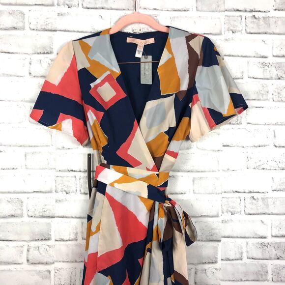Anthropologie Hutch Blaise Wrap Dress Geometric Sz. XSP NEW - Picture 5 of 11